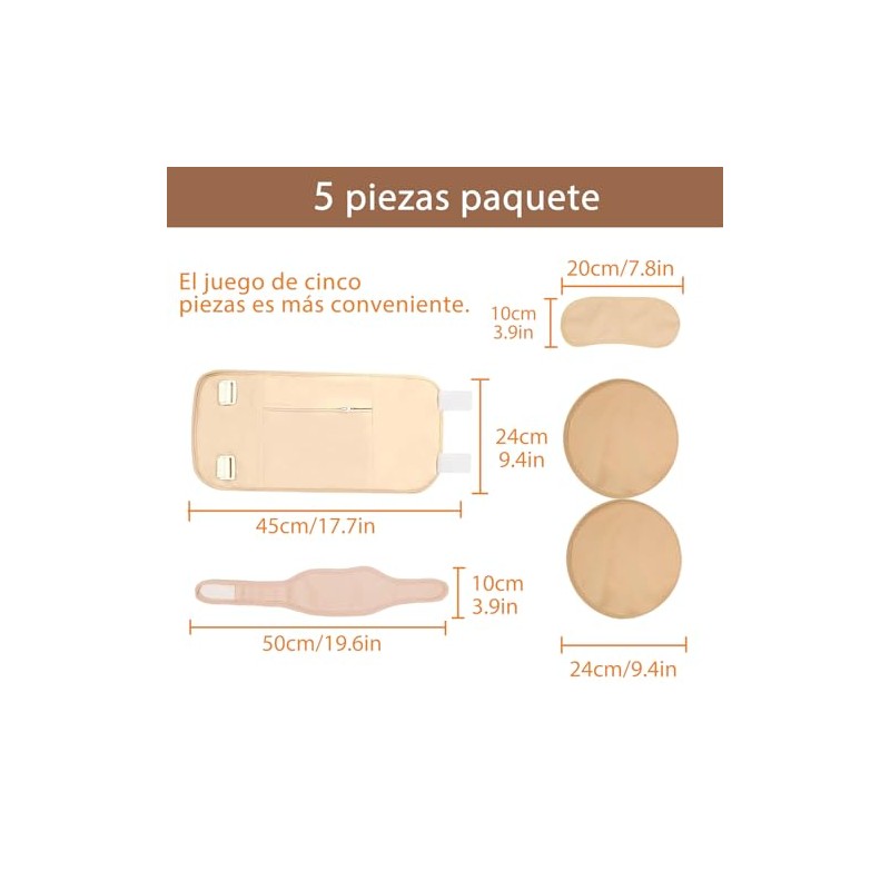 5Pcs Paquete Aceite Ricino Orgánico Reutilizable, Kit de Paquete de