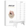 AWILW Semi Cured Gel Nail Strips,White(Classic French),20pcs Gel Polish Nail