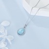 CRMAD Sterling Silver Larimar Teardrop Necklace Pendant for Women -
