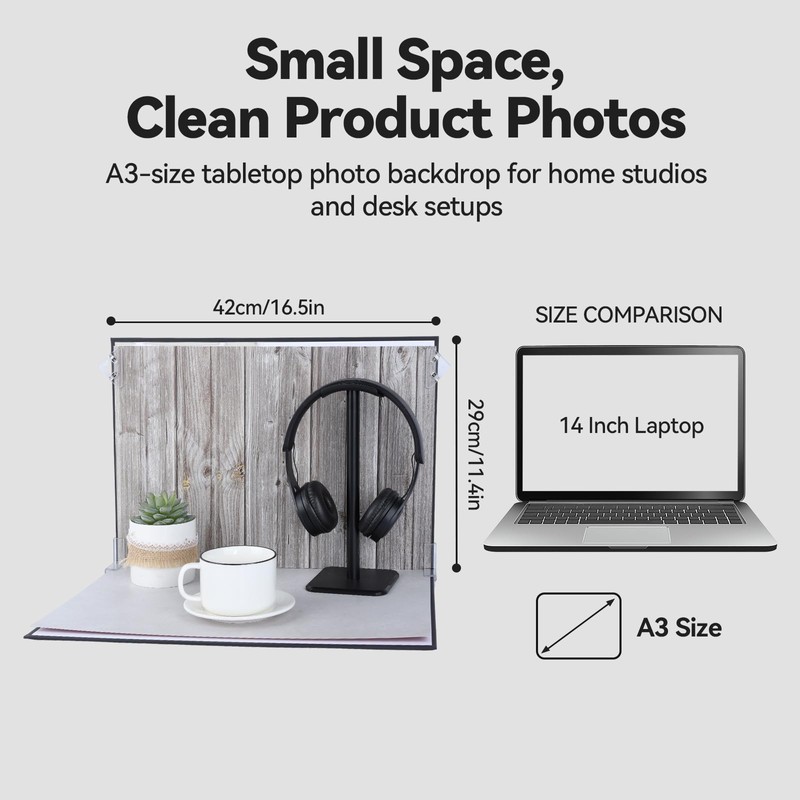 UTEBIT 26 Color Photo Backdrop Board 11.7x16.5 Inch Small Shooting