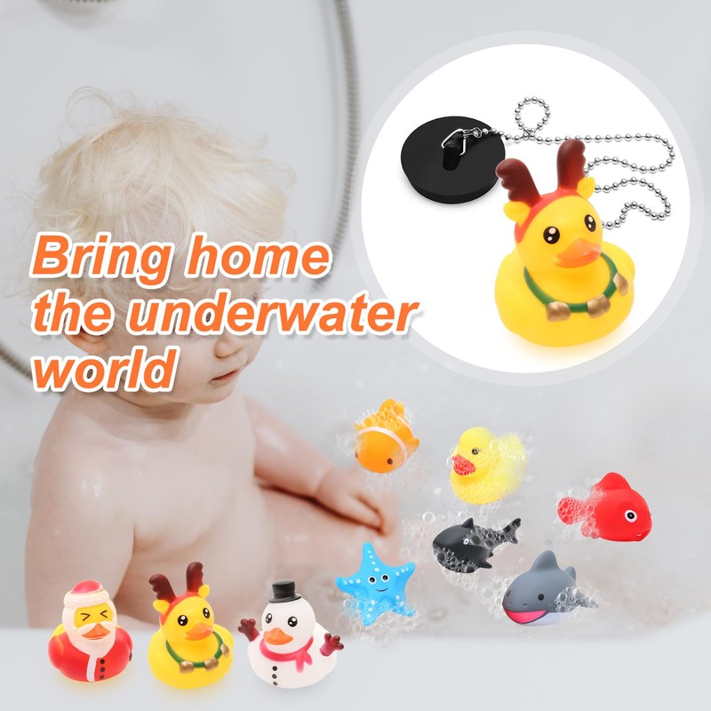 MAIXINNEW Bath Plug with Chain 45mm, Rubber Floating Bath Tub