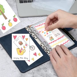 25Pcs A6 Binder Pockets, BetterJonny 6 Holes Zipper Cash Envelopes Clear Pouch Folders Waterproof PVC Document Pouch Filing Bags for 6-Ring Budget Binder Notebook Loose Leaf