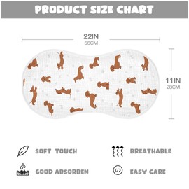 vvfelixl Burp Cloths Dachshund Short Haired Pattern for Baby Boy Girls Baby Washcloths Burp Rags 1 Pack