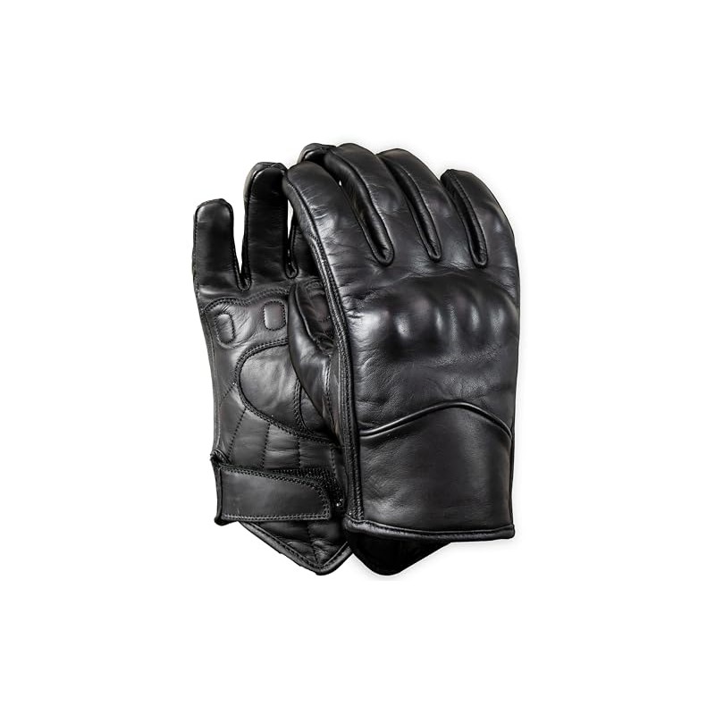 MDM Retro Motorcycle Gloves Men's Leather - Biker Chopper Gloves