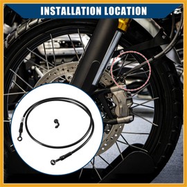 Partuto Brake Hose Motorcycle Hydraulic Brake Line Oil Hose Pipe Fitting with Banjo/Inner for ATV Motorcycle Motocross/Durable 140cm Length / 1 Set Replacement