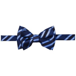 Retreez Preppy Stripe Pattern Woven PRE-TIED Boy 's de microfibra lazo, Azul