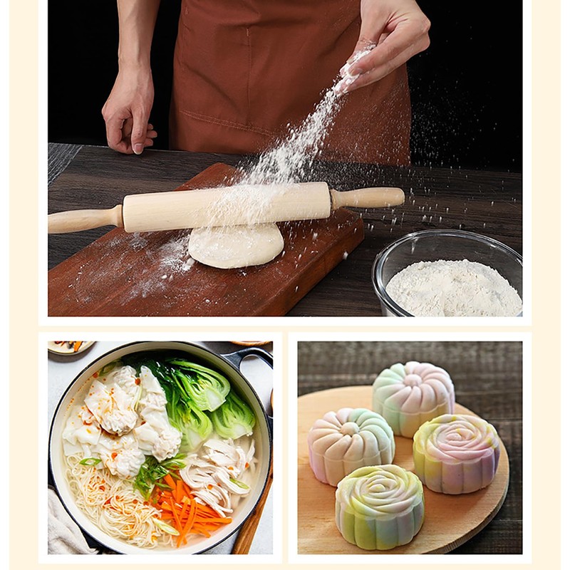 Rolling Pin, 13.8 Inch Wood for Kneading the Dough of