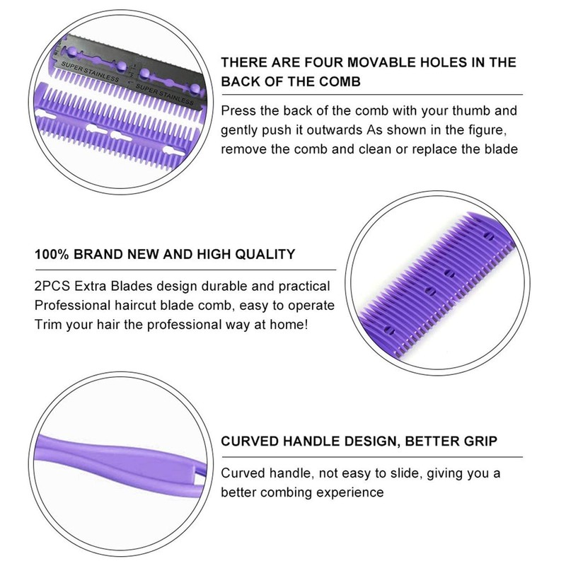 Yosoo DIY Hair Razor Comb Professional Dual Side Scissors Slim