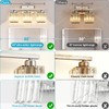 GOLSPARK Modern Crystal Bathroom Vanity Light, 3-Light Brushed Nickel Vanity