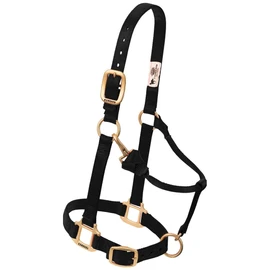 Weaver Leather Original Adjustable Chin and Throat Snap Halter, Blue, Yearling Horse Size