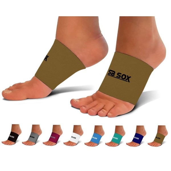 SB SOX Plantar Fasciitis Arch Support Sleeves for Men & Women – Best Sleeves for Plantar Fasciitis and Foot Pain Relief/Treatment for Everyday Use (Nude, Large)
