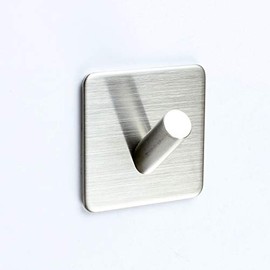 TOGU Self Adhesive Hooks Heavy Duty Wall Hooks/Towel Hooks/Coat&Robe Hooks Nail-Free Waterproof Stick On Tiles Bathroom Kitchen Door,Brushed Stainless Steel Finish