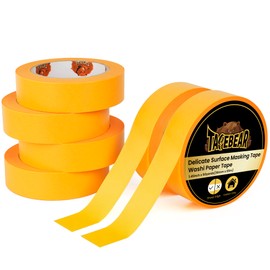 TAPEBEAR Delicate Surface Advanced Masking Tape 1.41" x 60Yard, Orange Washi Tape Indoor Painters Tape Decorating with No Paint Bleed, Sharp Lines, Surface Damage-Free, Low Tack, 6Rolls