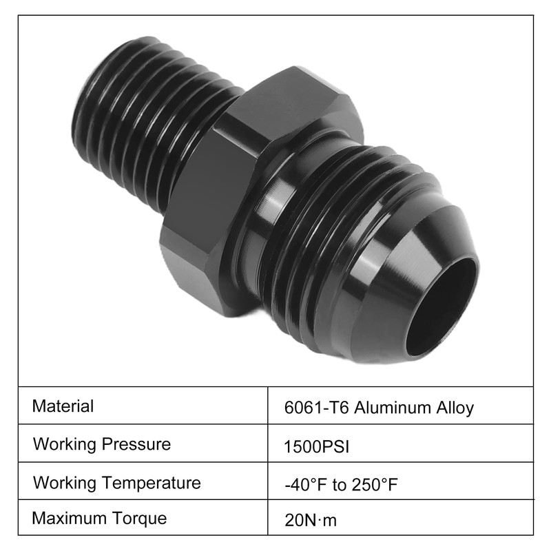 EVIL ENERGY 8AN Male Flare to 1/4" NPT Pipe Fitting