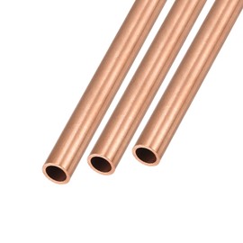 METALLIXITY Copper Tube (9mm OD x 1mm Wall T x 300mm L) 3Pcs, Straight Tubing - for Home Furnishing, Machinery, DIY Handicraft