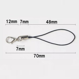 HappyHome 100pcs Straps Lobster Claw Clasps with Hooks Strap Cord Lobster Clasp Strap for Phone Decoration DIY Handmade Accessories (Black)