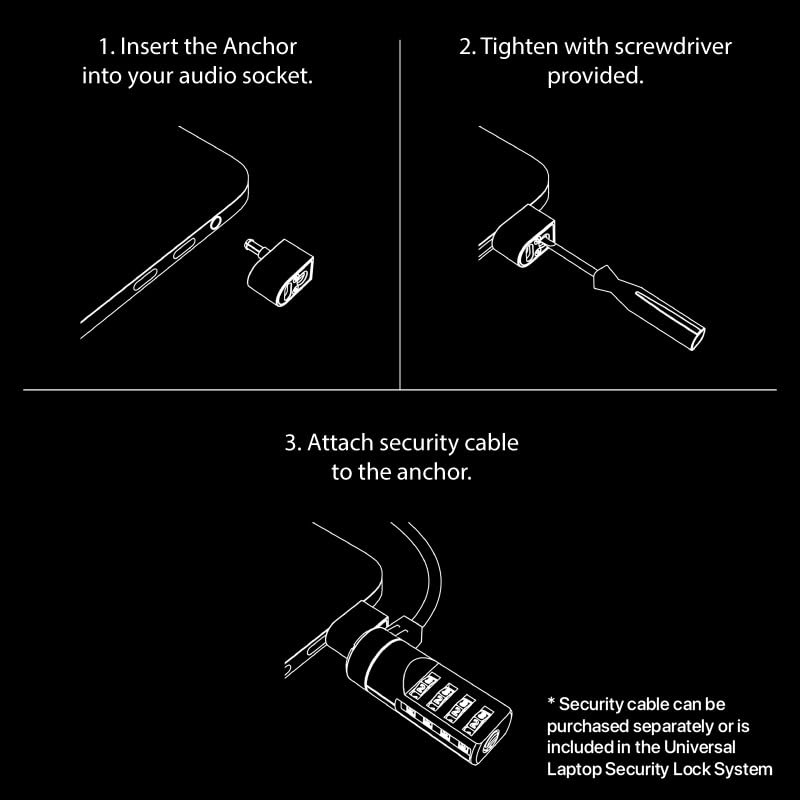 Multplx Anchor Adapter for Kensington Laptop Lock Cable | Anti-theft
