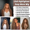 DaXunDi Honey Blonde Deep Wave Lace Front Wigs Human Hair