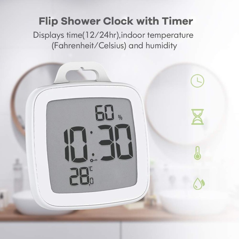 BALDR Digital Shower Clock with Timer | Waterproof Design, Perfect