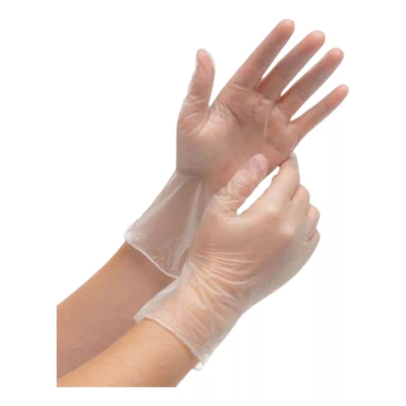 Alyger 100 Guante Vinil Transparente Bajo Polvo Desechable Alyger Con