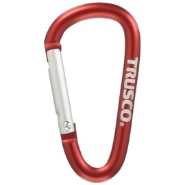 TRUSCO TKN550R Carabiner Wire Diameter 0.2 x 2.0 inches (5 mm) x 2.0 inches (5 mm) D Shape Red