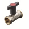 Oventrop Pump Ball Valve Brass Optibal P with Shut-Off Valve DN 25 RP 1 x 1/4 "