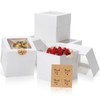 COTOPHER 4Pcs 6x6x6 Inches Mini Cake Boxes, White Square Bakery