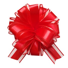 sxvblly 6 PCS Large Pull Bows 6 Inch Red Bows for Gift Wrapping Wedding Basket Birthday Party Gift Boxes and Flower Decorations