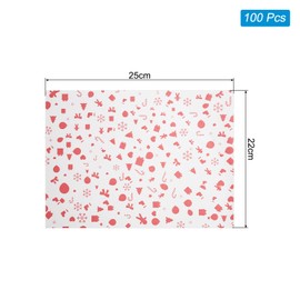 sourcing map 100pcs Christmas Wax Paper Sheets for Food Wrapping, Food Picnic Paper, Sandwich Wrap Paper for Food Basket Liner Greaseproof Paper, Gift Pattern
