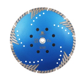 Diamond Cutting Disc 230 mm - BRSCHNITT M14 Turbo Saw Blade with Protective Teeth for Cutting Grinding Granite Marble Concrete Tiles