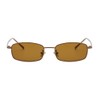 RUNHUIS Retro Rectangle Sunglasses Vintage Slim Metal Frame Rectangular Sun