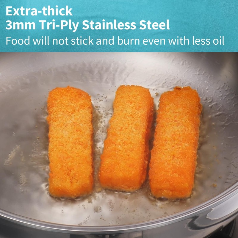 Hawkins Pro 26 cm Frying Pan, Triply Stainless Steel Fry