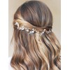 JAKAWIN Bride Leaf Wedding Hair Piece Flower Hair Vine Crystal