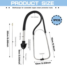 UPIQNG Engine Stethoscope Set Auto Mechanics Stethoscope Stainless Steel Car Engine Cylinder Stethoscope Engine Rattle Detector Mechanical Noise Hearing Tool Car Engine Diagnostic Repair Stethoscope