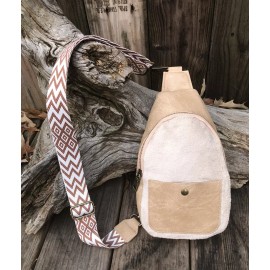 Unbranded SALE! FAUX LEATHER FLEECE SLING CROSSBODY BACKPACK BAG PHONE PURSE BUM CHEST BAG