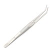 OdontoMed2011 Sewing Machine Tweezers Stainless Steel with Curved Serrated Tip