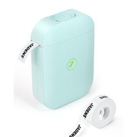 JADENS Label Maker Machine, JD-11 Compact Bluetooth Portable Label Printer with a Tape, Cordless Handheld Labeling Device with Various Templates for Home, Office, Business (Green)