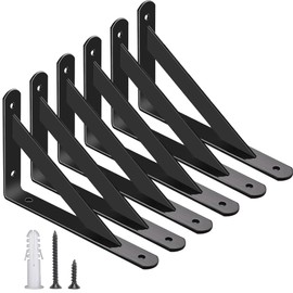 6 Stück Wandregal Halterung,250 * 160mm Dreieckige Regalhalterungen,Schwarzes Metall Regalhalterungen,Schwerlastträger Gute Tragfähigkeit Für Zuhause,Küche,Büro,Schreibtisch,Wand