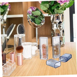 Operitacx 8pcs Portable Storage Boxes Transparent Organizers for Toothpicks Floss Picks Cotton Swabs and More for Desk Organization and Clutter Spaces