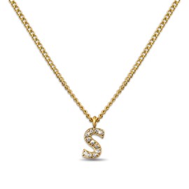 Gold Letter Chain for Women I 18K Gold-Plated Necklace with Zirconia Initials I Golden, Stainless Steel Letter Chain, Stainless Steel