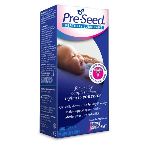 Pre-Seed Fertility Friendly Personal Lubricant - For Use When Trying To Get Pregnant - 40g tube with 9 single-use applicators - Packaging may vary