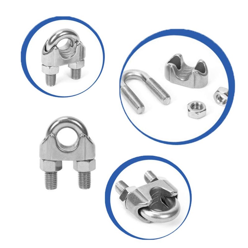 HYWJ Wire Rope Clips M6 Cable Clamps Wire Fasteners Stainless