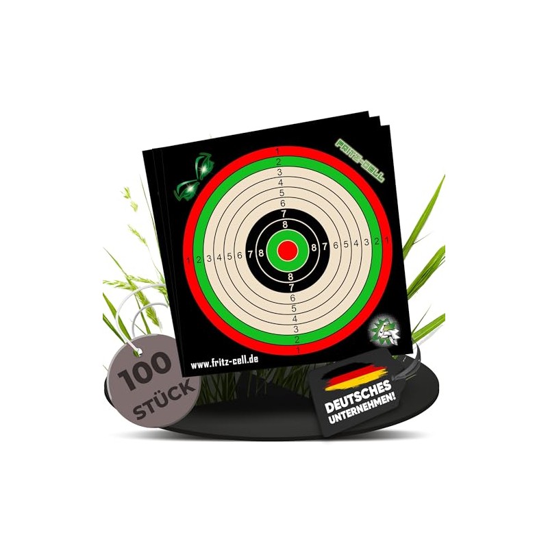 fritz-cell 100 Targets 14 x 14 cm for Air Rifle