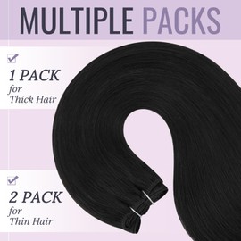 Fshine Cortina De Extensiones Naturales Pelo Humano Jet Negro Extensiones De Cabello Natural Cortina 40cm Extensiones Pelo Real Cortina 100g Bundles Human Hair Extensiones Remy Cortina Color 1