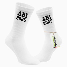 Huuraa Unisex Socks ABI 2025 Graduation Gift Size 37/41 White ABI 2025 Gift Idea