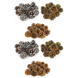 Black Duck Brand Set of 90 Pinecone Christmas Table Scatter! Glitter Frosted Winter-Themed Pinecones Perfect for Decorating for The Holiday Season!