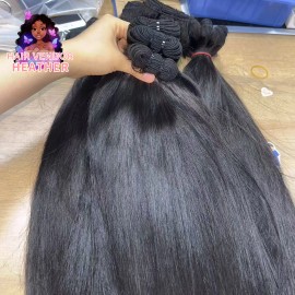 Wholesale Raw Human Hair Extensions Indian Wave Curly Cambodian Natural Wavy Vietnamese Burmese Curly Raw Hair Bundlesstyle: texture in the picture, color: 1 bundle straight, Stretched Length: 24"