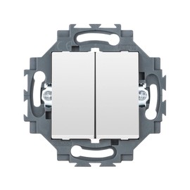 1P Double Switch 250V AC Quick Release Clamp 10AX, Bright, Neutral, Dahlia Series, 3.68 x 7.29 x 7.29 cm, White (Reference: GW35052W)