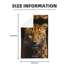 Absorbent Quick Dry Waffle Kitchen Towel, (26 * 16 inches) Reusable Cleaning Tea Towel, The deep-Eyed Leopard Extra Soft Cleaning Towel,