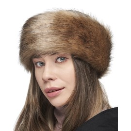 Futrzane Classic Headband - Faux Fur Headbands for Women - Furry Band for Winter - Size M (Beige Classic)